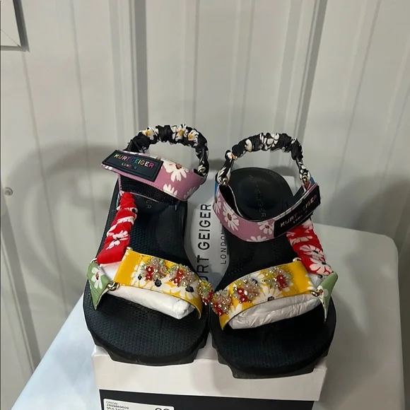 Floral Multi-Color Sandals Kurt Geiger Orion size 38 - Picture 3 of 7